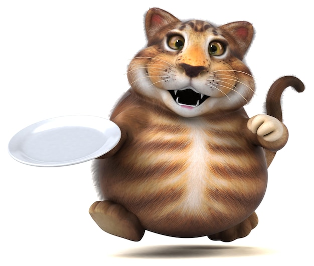 Fun cat 3D Illustration