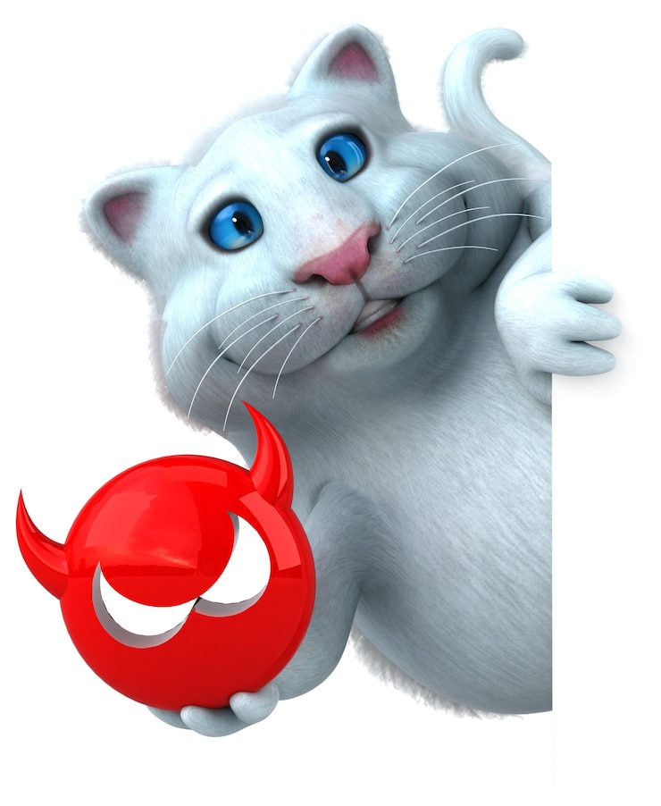 Фотография веселая кошка 3d иллюстрация