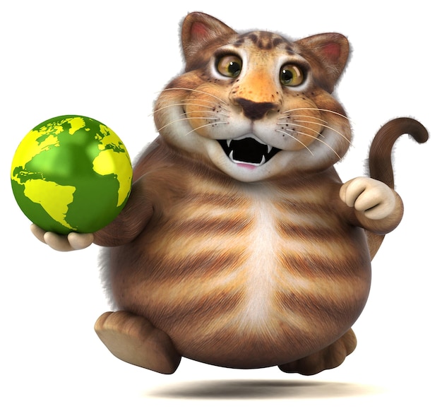 Fun cat 3D Illustration