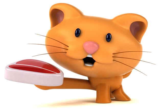 Fun cat 3D Illustration