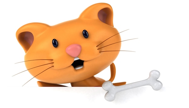 Fun cat 3D Illustration