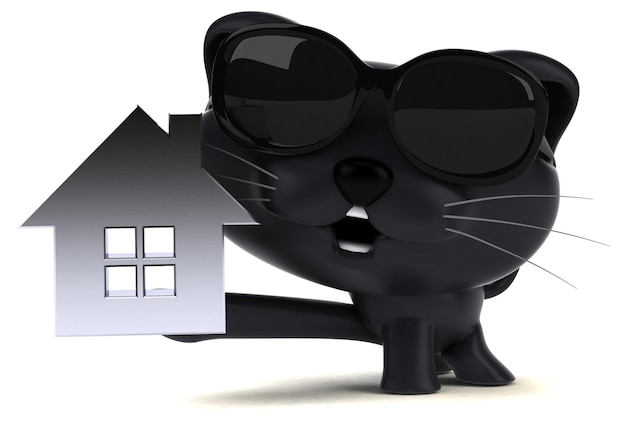 Fun cat 3D Illustration