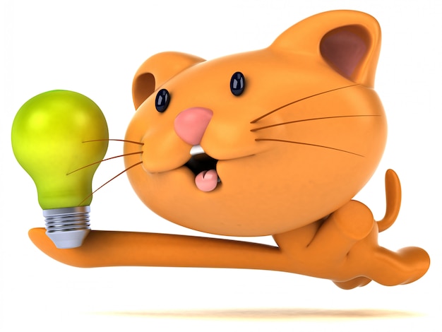 Fun cat 3D Illustration