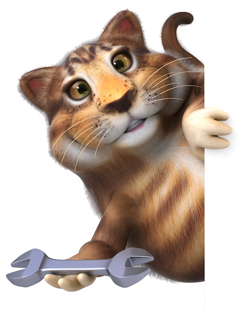 Fun cat - 3D Illustration