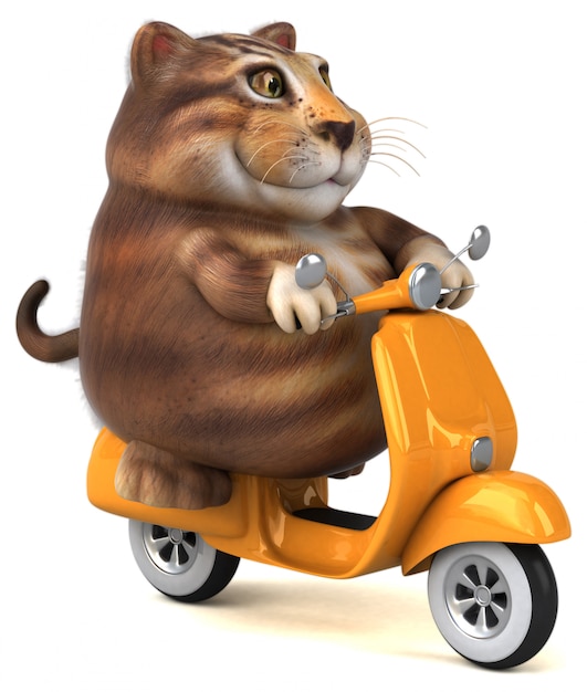 Fun cat - 3D Illustration