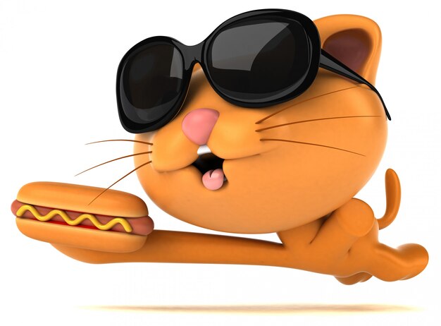楽しい猫-3 Dイラストレーション
