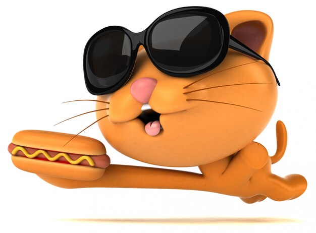 Fun cat 3D Illustration