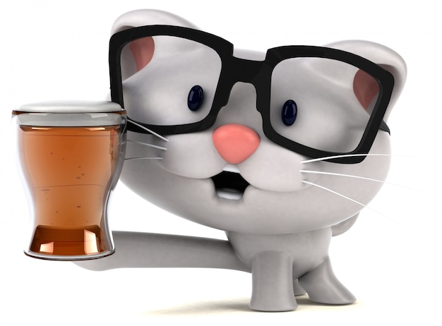 Fun cat 3D Illustration