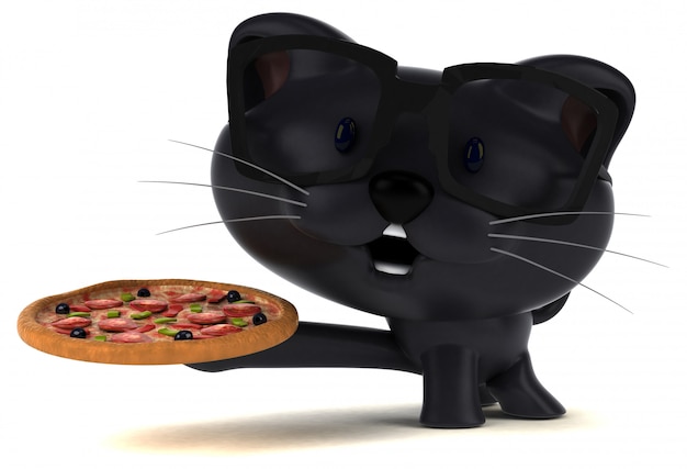 楽しい猫-3 Dイラストレーション