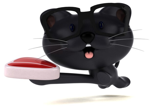 楽しい猫-3Dイラスト