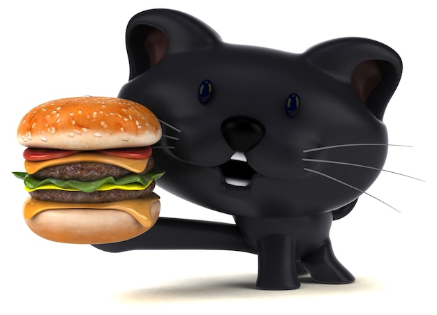 Fun cat 3D Illustration