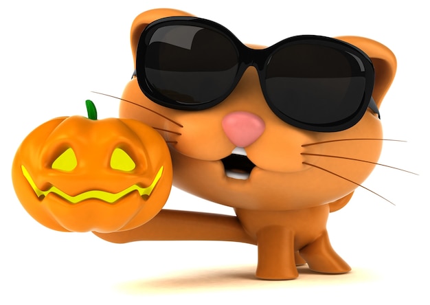 Fun cat 3D Illustration