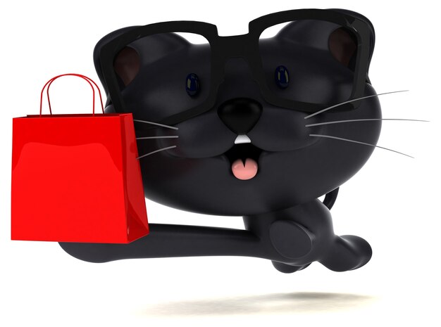 Fun cat 3D Illustration