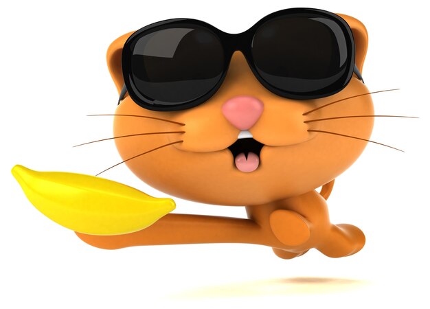 Fun cat 3D Illustration