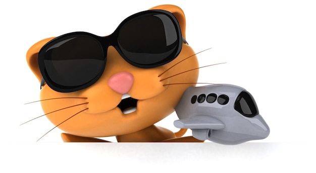 Fun cat - 3D Illustration