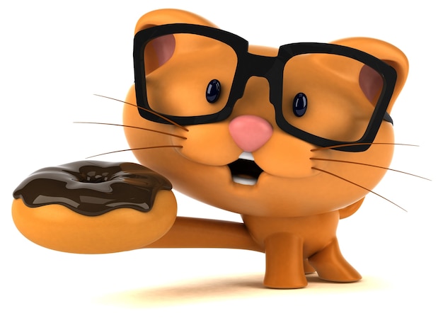 Fun cat - 3D Illustration