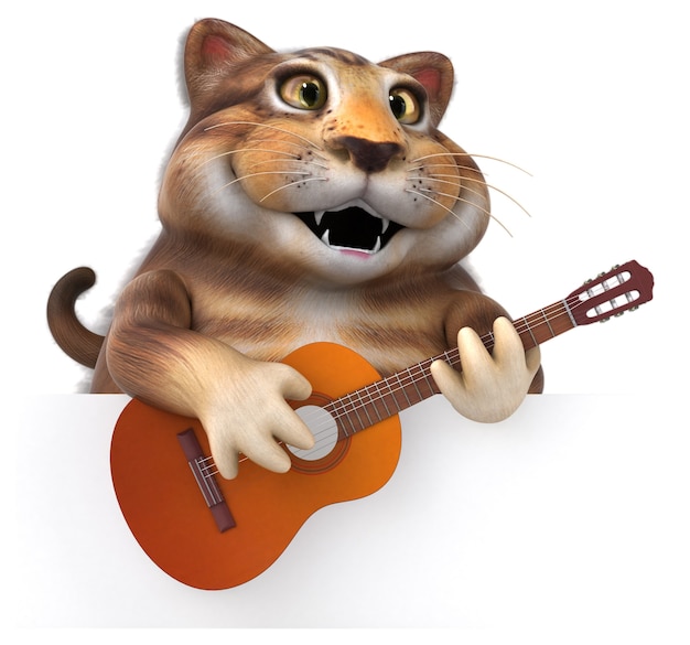 Fun cat - 3D Illustration