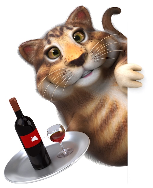 Foto gatto divertente - illustrazione 3d