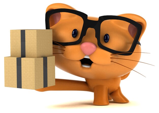 Fun cat - 3D Illustration