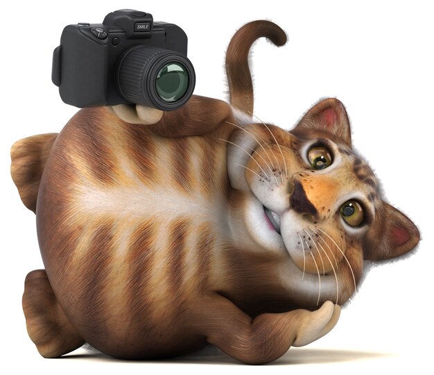 Foto gatto divertente - illustrazione 3d