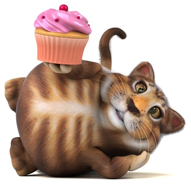 Забавный кот - 3D иллюстрации