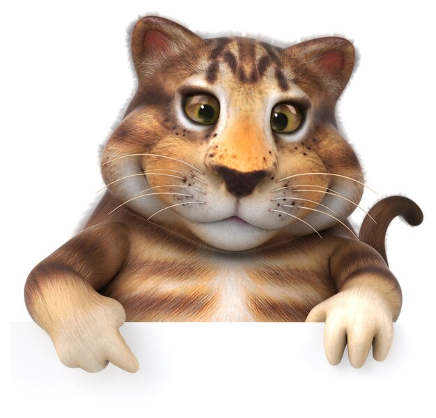 楽しい猫-3Dイラスト