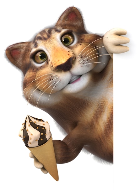 Fun cat - 3D Illustration