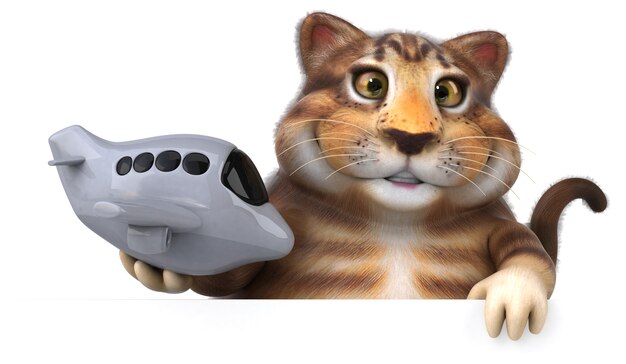 Fun cat - 3D Illustration