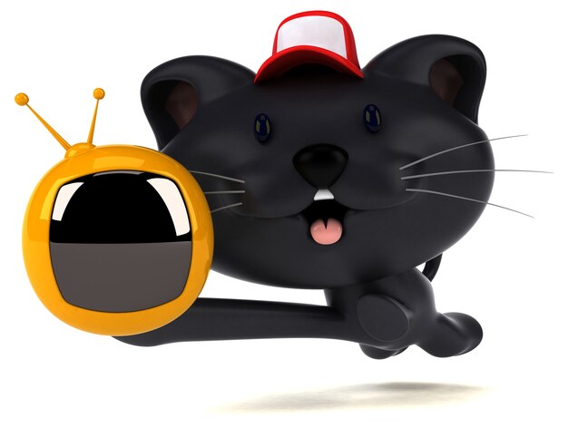 楽しい猫-3Dイラスト