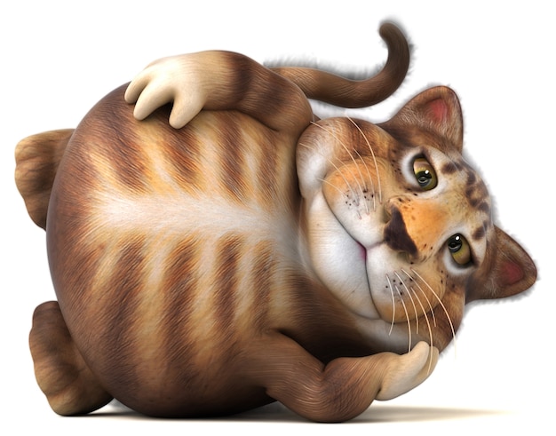 Fun cat - 3D Illustration