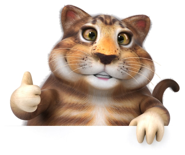 Fun cat - 3D Illustration