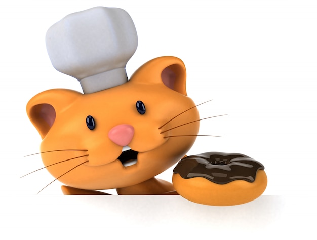 Fun cat with donut