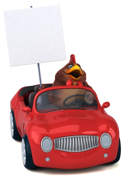 Fun chicken - 3d illustratie