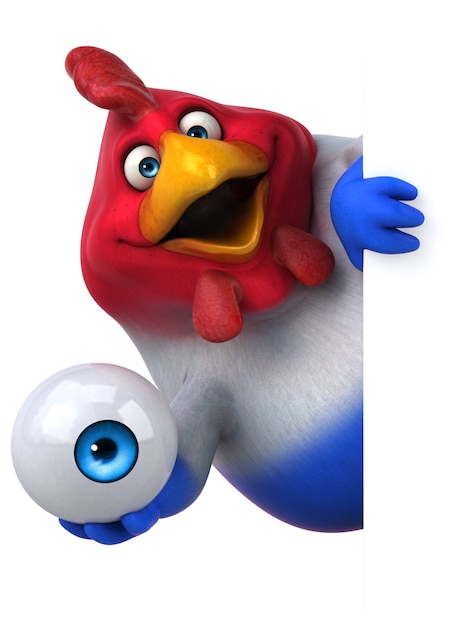 Fun chicken - 3D Illustration