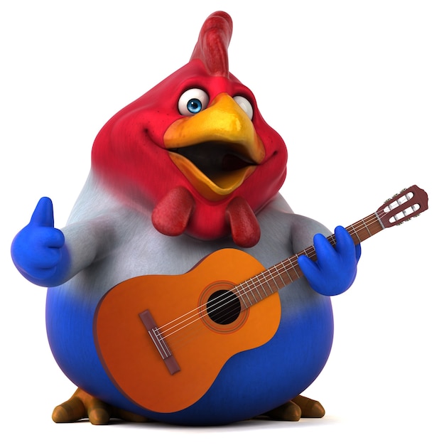 Fun chicken - 3D Illustration