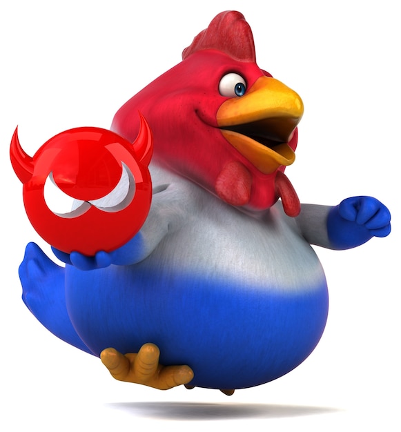 Fun chicken - 3D Illustration