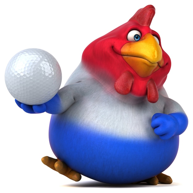 Fun chicken - 3D Illustration