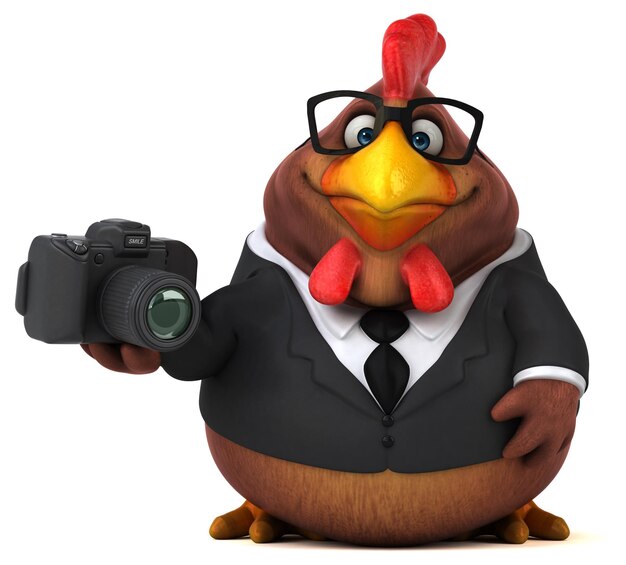 Fun chicken - 3D Illustration