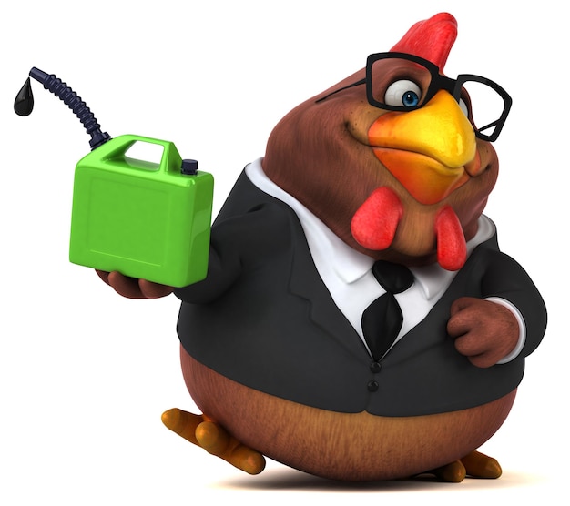 Fun chicken - 3D Illustration