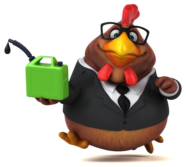 Fun chicken - 3D Illustration