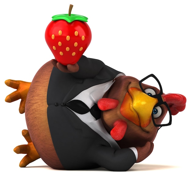 Fun chicken - 3D Illustration