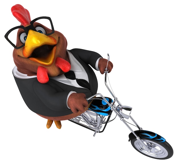 Pollo divertente - illustrazione 3d