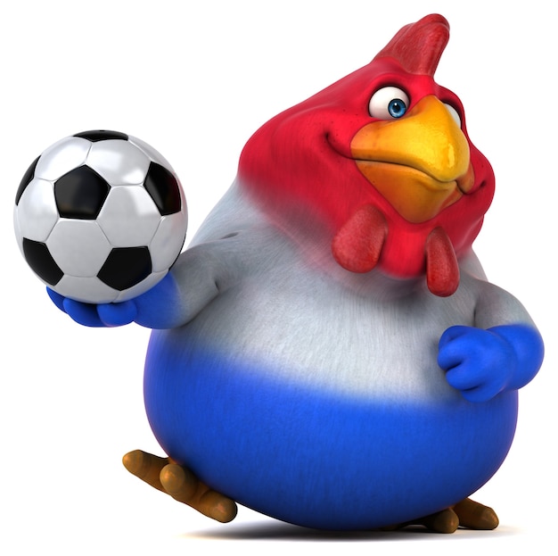 Pollo divertente - illustrazione 3d