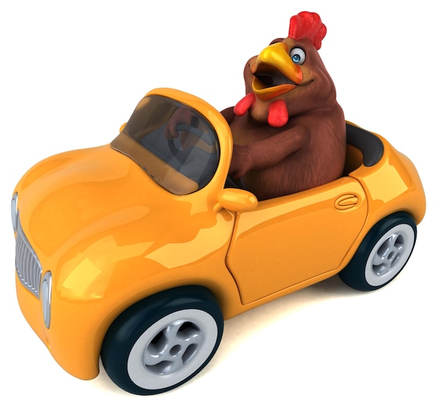 Photo fun chicken - 3d illustration