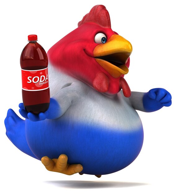 Fun chicken - 3D Illustration