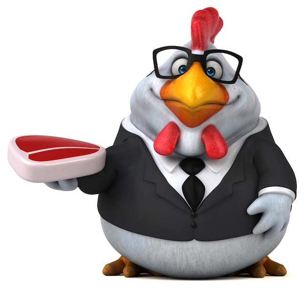 Fun chicken 3D Illustration