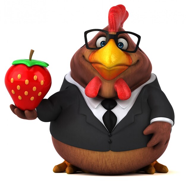 Fun chicken 3D Illustration