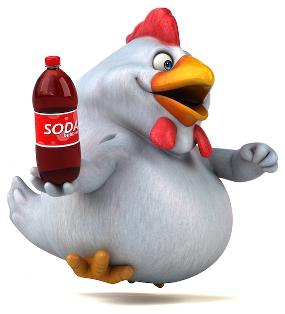 Fun chicken - 3D Illustration