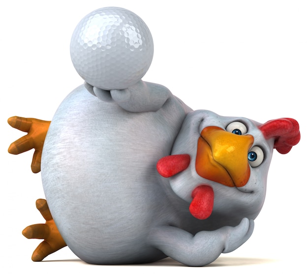 Fun chicken - 3D Illustration