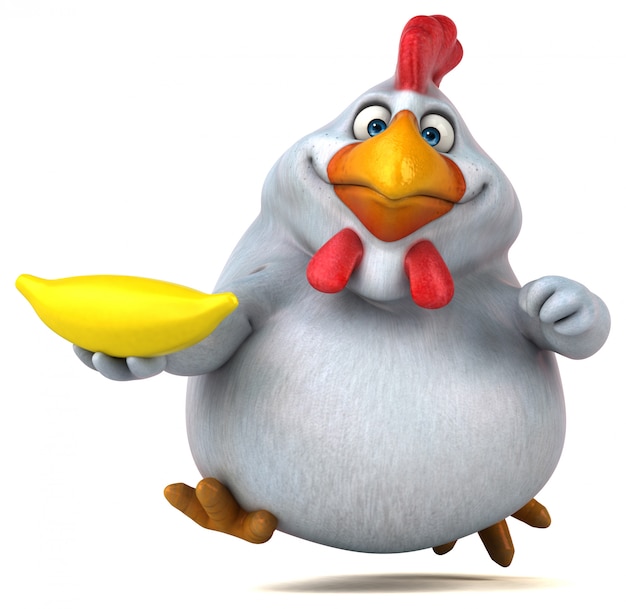 Fun chicken - 3D Illustration